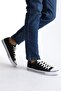 Black Linen Lace-Up Men's Sneakers - 3