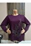 Women's Flower Garden Patterned Stone Mother Combed Cotton Blouse for Middle Age and Above