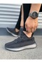 Black (White Sole) Lace Detailed Knitwear Men's Sports Shoes