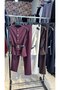 Gold Button Detailed Peplum Vest and Pencil Trousers Two-Piece Set, Jacket-Pants Set - 2