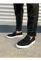 Black Suede (White Sole) Men's Casual Shoes - 2