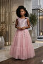 Glittery Patterned Two Piece Style Children's Evening Dress Aby252