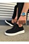 Black Suede (White Sole) Lace-Up Men's Casual Shoes
