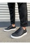 Black (White Sole) Lace-Up Men's Shoes Sneakers - 2