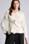 Oversized Striped Flowy Fabric Shirt G9800Ax26Sp