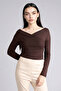Slim Fit Wrap Collar Ribbed Long Sleeve T-Shirt G7805Ax26Sp - 3
