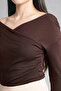 Slim Fit Wrap Collar Ribbed Long Sleeve T-Shirt G7805Ax26Sp - 5