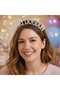 Happy Birthday Crown with Stones Silver Color Birthday Crown Party Accessory