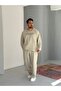 Laser Cut Long Sleeve Tshirt - Seam Detail Tracksuit Men's 2-Piece Set - 2