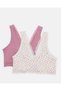 Women 2-Pack V-Neck Comfort Seamless Bras with Lace - 5