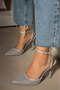 Hope Pointed Toe Open Back Stiletto Banded Evening Dress Heeled Women's Shoes