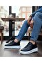 Lace-Up Men's Casual Shoes Black (White Sole)