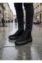 Lace-Up Fur-Lined Men's S Sneakers Boots Black Sü Suede Black Sole)