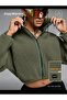 Sportsman Lamb Fabric Waist up Plush Coat Green - 6