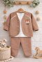 Cotton Piece Set of Quilted Jackets & Pants & Long Sleeve Bodysuits 3-Piece Baby Boy Set - 3