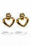 Ivory Gold Color Heart Shape Earrings - 3