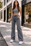 Nova 90's Stretch Fabric Casual Smoked Snow Super High Waist Casual Leg Denim Denim Trousers - 2