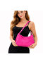 Fuchsia Suede Women's Shoulder Bag Adjustable Strap Piece Zippered Baguette Model – - 3