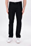 Men's Matte Black Regular Fit Straight Leg Stretchy Denim Jeans Casual