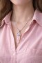 Natural Pink Quartz Stone Steel Necklace - 2