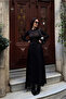 Women's High Waist Skirt Asymmetrical Satin Skirt Black - 7