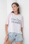 Women's 2-Pack New York Printed Raglan Sleeve Oversized Cropped T-Shirt Set - Blue & Pink - 4
