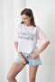 Women's 2-Pack New York Printed Raglan Sleeve Oversized Cropped T-Shirt Set - Blue & Pink - 6