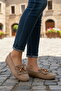 Beige Suede Women's Ballerinas - 3