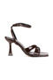 Women's Ankle-Tie Patent Leather Look Cross Strap Open Toe Heeled Shoes - 8