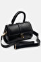 Women's Mini Claret Red Bag Hard Form Bag with Gold Accessories & Shoulder Bag - 5