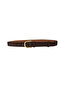 Genuine Leather , 3 cm Gold Color Buckled , Dark Brown Suede , Stitched Classic Women's Shoes Belt I, 3Cmkla22 - 2