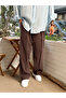Modal Fabric Double Pleated Baggy Pants Brown