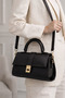 Women's Mini Claret Red Bag Hard Form Bag with Gold Accessories & Shoulder Bag