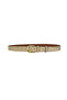 Genuine Leather , 3 cm Gold Color Buckled , Cream Suede , Stitched Classic Women's Belt I, 3Cmkla31 - 7