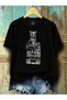 Unisex Oversized Printed Cotton Crew Neck Short Sleeve BLACK T-shirt