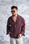 Color Transitioning Comfortable Fit Shirt Burgundy - 3