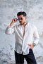 Raw Linen Oversize Shirt White - 4