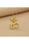 Pegasus Winged Horse Necklace – Unisex Stylish Necklace with 3D Figure and Gold Chain with Zircon Stones