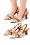 Deni Linen Stylish Open-Back Shoes 6.5 cm