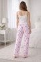 Women's Striped Ribbon Heart Des Patterned Mu Cotton Iyonk Detailed Pajama Bottoms - 4