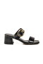 Black Double Strappy Women's Heels Slipper - 2
