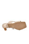 Beige Double Strapped Women's Heels Slipper - 5