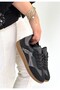 Black Lace-up Women's Sports Shoes