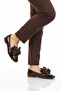 Coffee Bow Ribbon Women's Ballet Flats