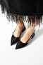 Black Glittery Women's Short Block Heeled Shoes - 2