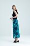 Patterned Lined Pleated Elastic-Waist Chiffon Skirt Pleated - 2