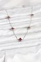 316L Steel Chain Silver Color Burgundy Baby Boy Clover Women's Necklace - 2