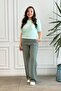 Elastic Waist Wide-Leg Cotton Trousers - 7
