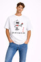 Lover Couple Robot Printed Couple T-Shirt Oversize Unisex Partner Combination Set White - 3