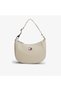 Women's Th Logo Signature Leather Beige Shoulder Bag with Adjustable Shoulder Strap